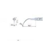 Punta ultrasonidos Woodpecker PD1 compatible Satelec, Perio - Imagen 2