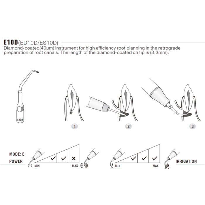 Woodpecker ES10D Ultrasonic Tip Compatible with SIRONA, Endo (DIAMOND) - Image 2