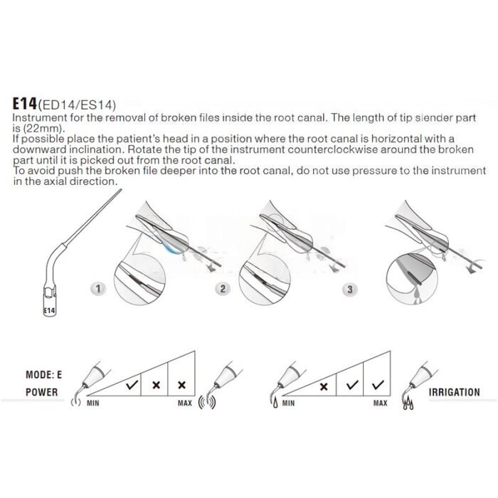esquema-punta-e14-ems-compatibles-woodpecker-28-e14-marca-1 Punta ultrasonidos Woodpecker E14 compatible EMS, Endo - Imagen 2