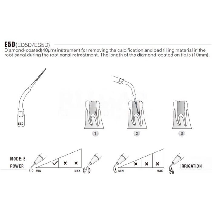 esquema-punta-e5d-ems-compatibles-woodpecker-28-e5d-marca-1 Pointe à ultrasons Pic E5D compatible EMS, Endo, DIAMANT – Image 2