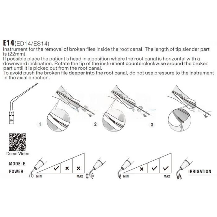 Końcówka ultradźwiękowa Woodpecker ED14 kompatybilna z Satelec, Endo - obrazek 2