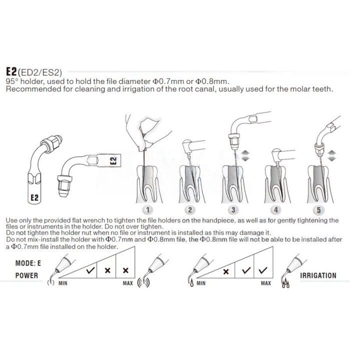 Woodpecker ED2 Ultrasonic Endochuck ponta compatível Satelec, Endo - Image 2