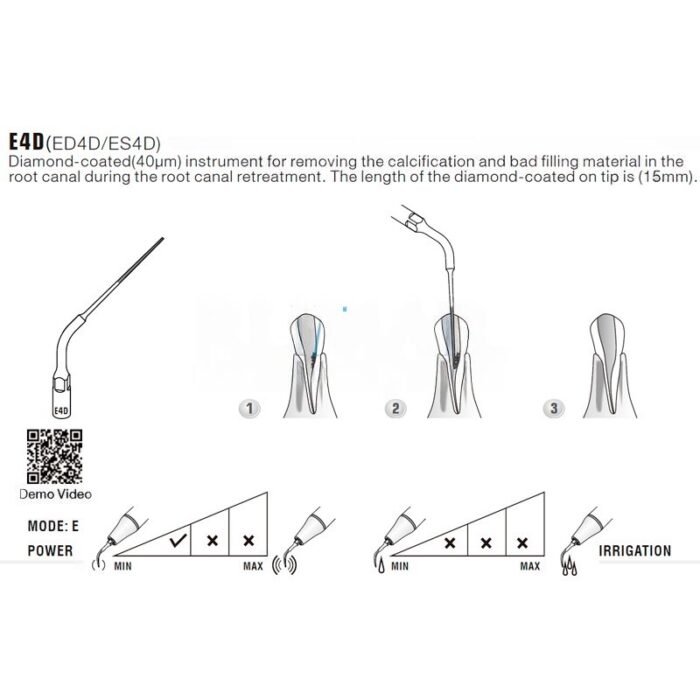 Woodpecker ED4D ultrasonic tip compatible with Satelec, Endo, DIAMOND - Image 2