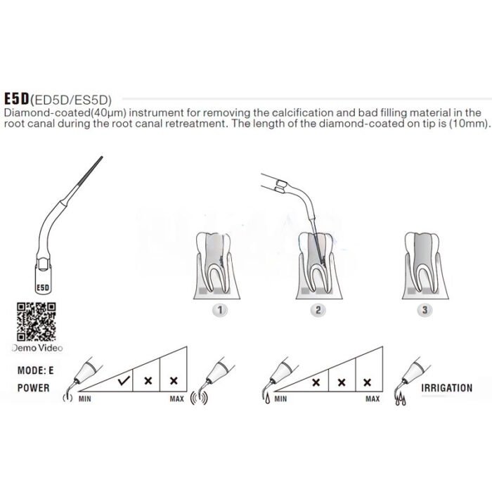 Punta ecografica Woodpecker ED5D compatibile con Satelec, Endo, DIAMOND - immagine 2