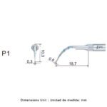 Punta ultrasonidos Woodpecker P1 compatible EMS, Perio - Imagen 2