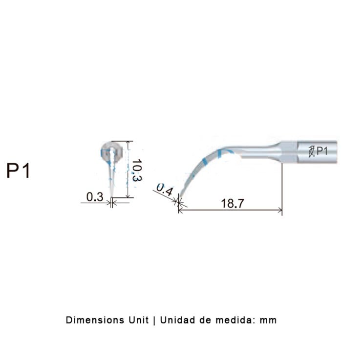 punta-woodpecker-dte-ems-28-p1-marca-2 Punta ultrasonidos Woodpecker P1 compatible EMS, Perio - Imagen 2