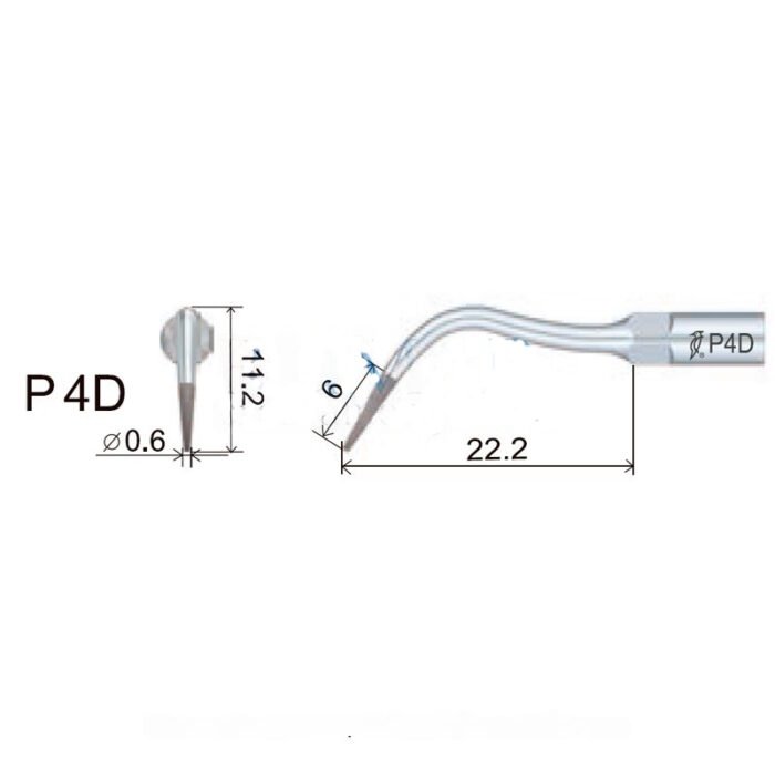 punta-woodpecker-dte-ems-28-p4d-marca-2 Końcówka ultradźwiękowa Woodpecker P4D kompatybilna z EMS, Perio, DIAMOND - obrazek 3