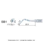 Punta ultrasonidos Woodpecker SB1 compatible EMS, Cavidades, DIAMANTADA - Imagen 2