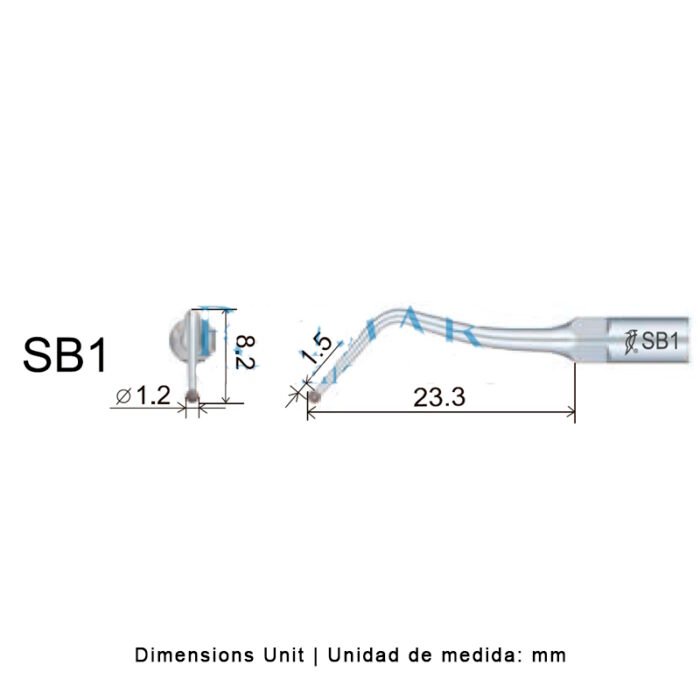 punta-woodpecker-dte-ems-28-sb1-marca-2 Punta ultrasonidos Woodpecker SB1 compatible EMS, Cavidades, DIAMANTADA - Imagen 2