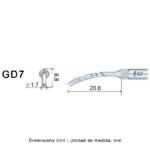 Końcówka ultradźwiękowa Woodpecker GD7 kompatybilna z Satelec, Profilaktyka - obrazek 3