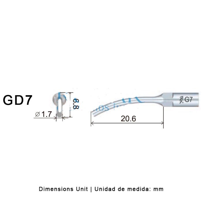 punta-woodpecker-dte-satelec-28-gd7-marca-2 Końcówka ultradźwiękowa Woodpecker GD7 kompatybilna z Satelec, Profilaktyka - obrazek 3