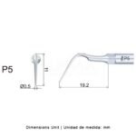 Końcówka ultradźwiękowa Woodpecker DTE PD5, gwint typu S i komp., PERIO - obrazek 2