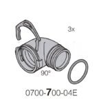 Cotovelo DürrConnect 90° (K), 5 unidades