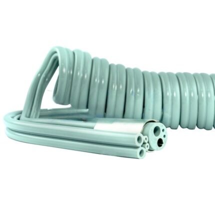 Wąż turbinowy TKD bez światła, 4 otwory, koniec otwarty, kręcony, 160cm, kolor ciemnoszary