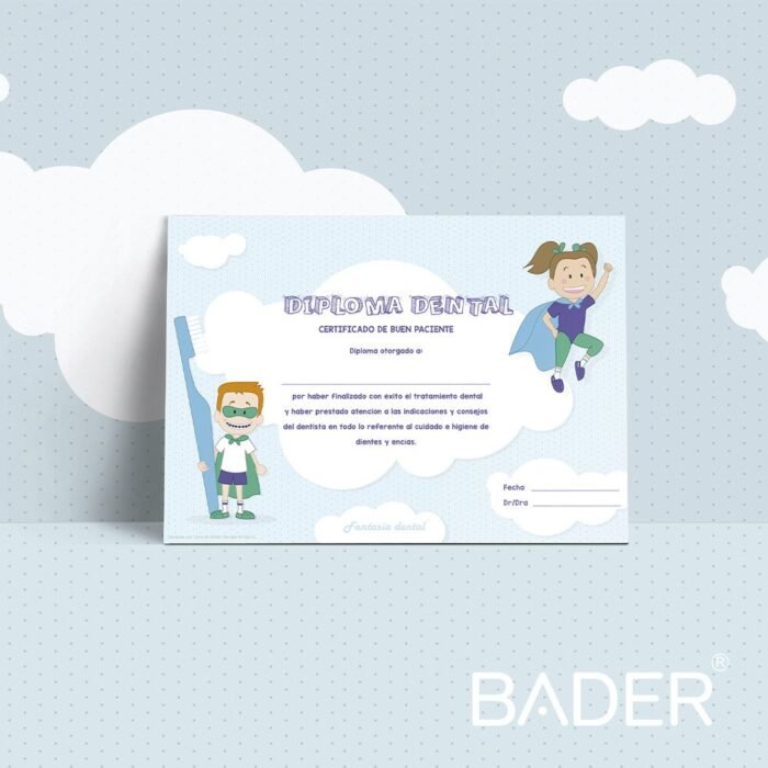 7110-DIPLOMA-DEL-BUEN-PACIENTE.-PACK-20-UDS BADER® DENTAL Dyplom Dobrego Pacjenta - obrazek 5